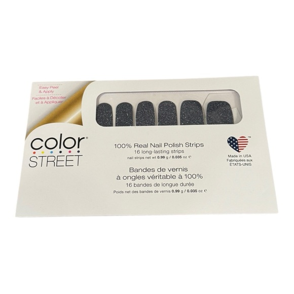 Color Street MOON RIVER Dark Gray Glitter Nail Strips Set - Picture 2 of 8